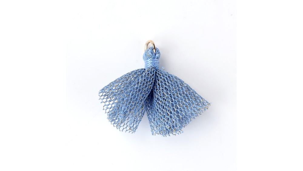 Pompon tulle bleu