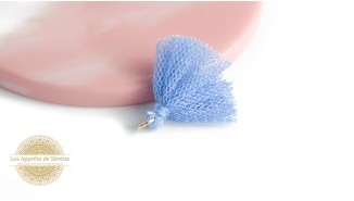 copy of Pompon tulle bleu pailleté or x4 pendentif avec anneau