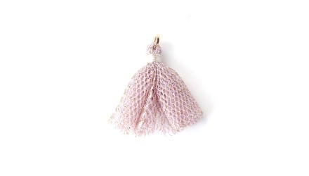 Pompon tulle lilas pailleté or