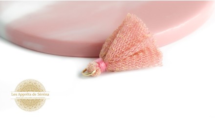 copy of Pompon tulle bleu pailleté or x4 pendentif avec anneau