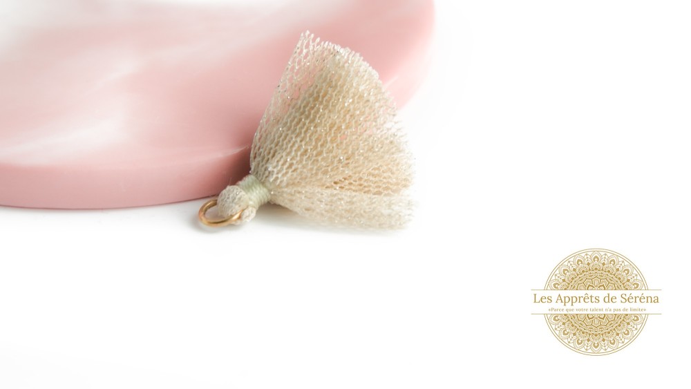 Pompon tulle beige
