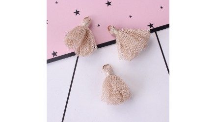 copy of Pompon tulle bleu pailleté or x4 pendentif avec anneau