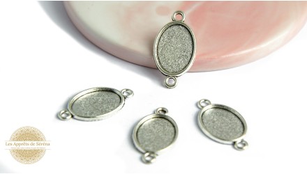 Connecteurs ovales  supports 13x18mm argent supports cabochons 13x18mm apprêts bijoux