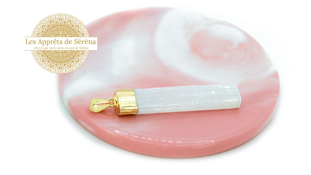 sélénite pendentif naturelle