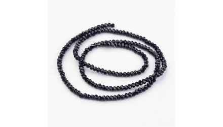 Perles abaques à facettes 2x2mm noires