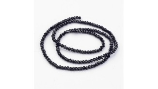 Perles abaques à facettes 2x2mm noires