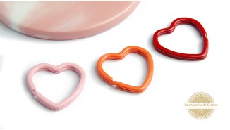 Anneau cœur support porte clés couleurs