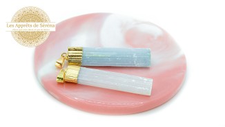 sélénite pendentif bleue