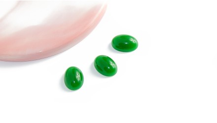Cabochons acétate 14x10mm vert émeraude x 6