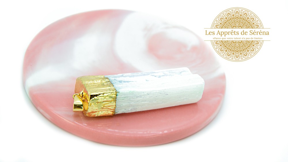 sélénite pendentif blanche