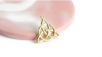 Pendentif Triskel acier inoxydable plaqué or 18K