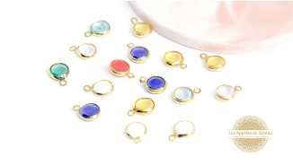 copy of 4 Pendentifs verre coloré et acier 304