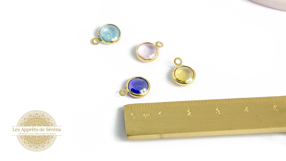 copy of 4 Pendentifs verre coloré et acier 304