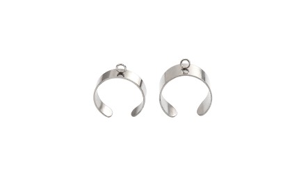 Bague support pour pendentifs en acier inoxydable argent pour DIY