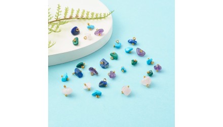 Petits pendentifs en pierre naturelle 8mm