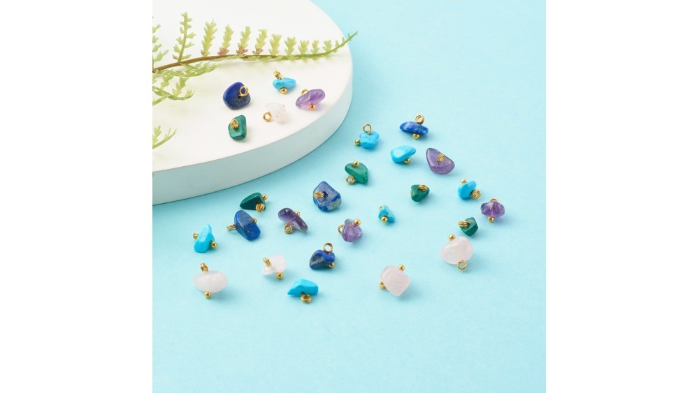 Petits pendentifs en pierre naturelle 8mm