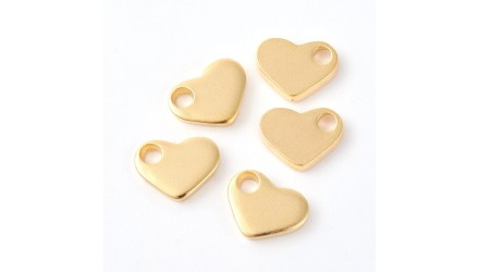 Pendentif coeur en acier 8x9mm plaqué or 18K