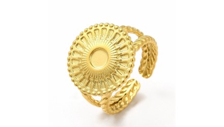 Bague support cabochon 4mm acier