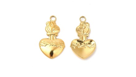 copy of Pendentif coeur en acier plaqué or 18K
