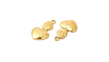Pendentif coeur flamboyant en acier