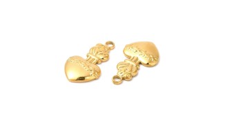 Pendentif coeur flamboyant en acier