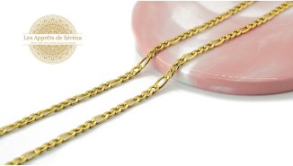 Chaîne acier inoxydable plaqué or 18K