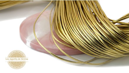 Cordon cuir synthétique éco logique 2x1mm couleur or