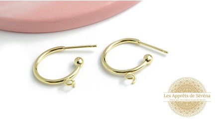 copy of Petites créoles épaisses en laiton plaqué or 18K