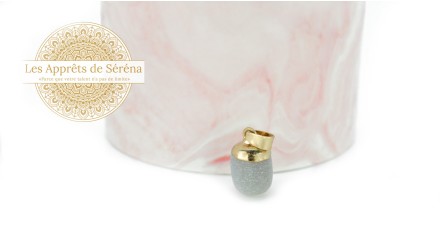 Pendentif goutte quartz et attache laiton-Les apprêts de Séréna
