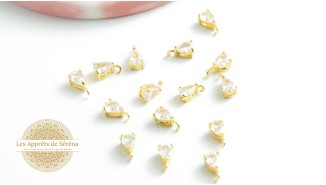 copy of Mini pendentif goutte laiton et zircon 8mm