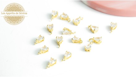 copy of Mini pendentif goutte laiton et zircon 8mm