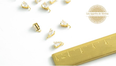 copy of Mini pendentif goutte laiton et zircon 8mm