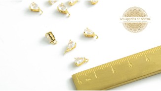 copy of Mini pendentif goutte laiton et zircon 8mm
