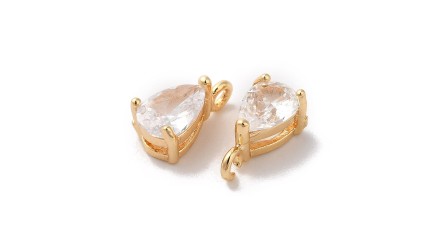 copy of Mini pendentif goutte laiton et zircon 8mm