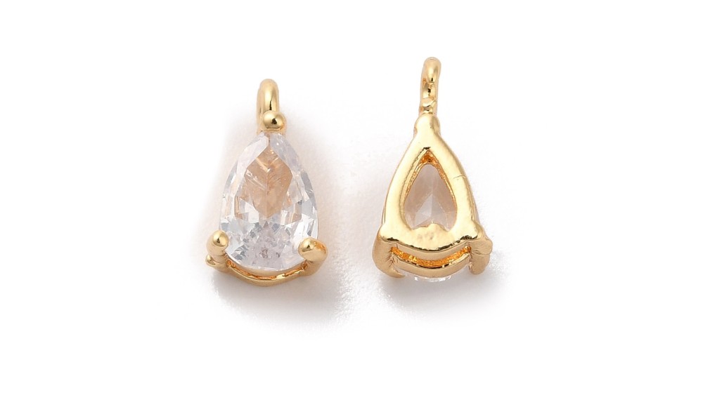 copy of Mini pendentif goutte laiton et zircon 8mm