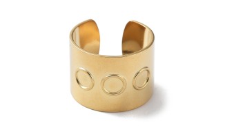 Support bague en acier inoxydable plaqué or 14k pour cabochon 4mm