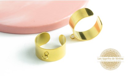 copy of Support bague en acier inoxydable plaqué or 14k pour cabochon 4mm