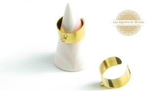 copy of Support bague en acier inoxydable plaqué or 14k pour cabochon 4mm