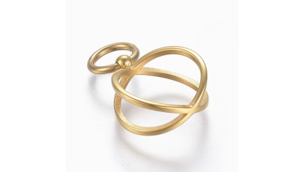 bague anneau en acier inoxydable doré Taille 9