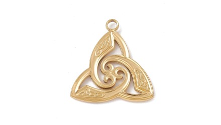 Pendentif Triskel triquetra acier inoxydable plaqué or 18K