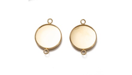 Connecteurs supports 18mm en acier inoxydable plaqué or 18k