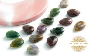 Perles goutte à facettes 20x15mm en agate indienne