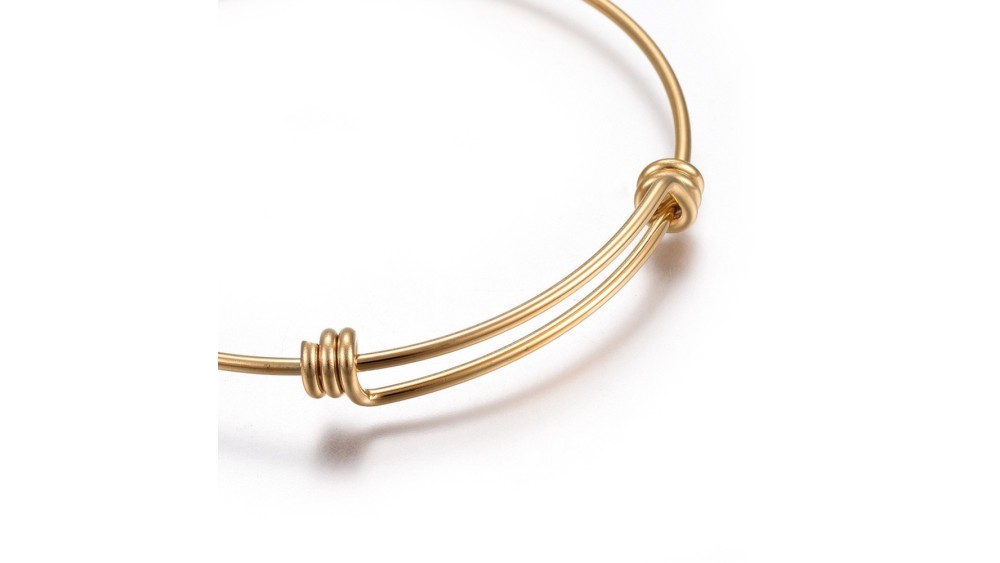 copy of Bracelet support cabochon 4mm en laiton doré  18K