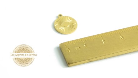 Pendentif triple lune acier plaqué or