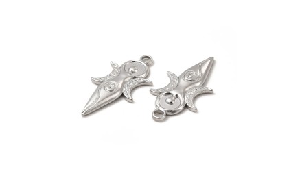 Pendentif Déesse mère triple lune en acier