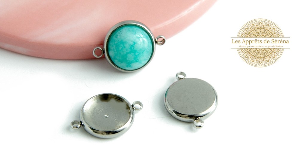 Connecteur support cabochon 12mm