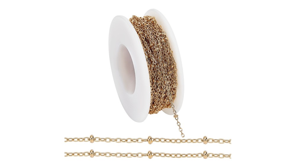 maille satellite 2x1.5mm plaqué or 18k