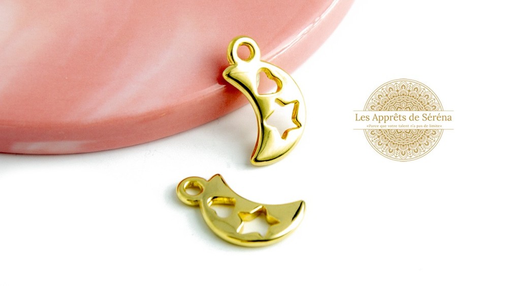 Pendentif lune en laiton