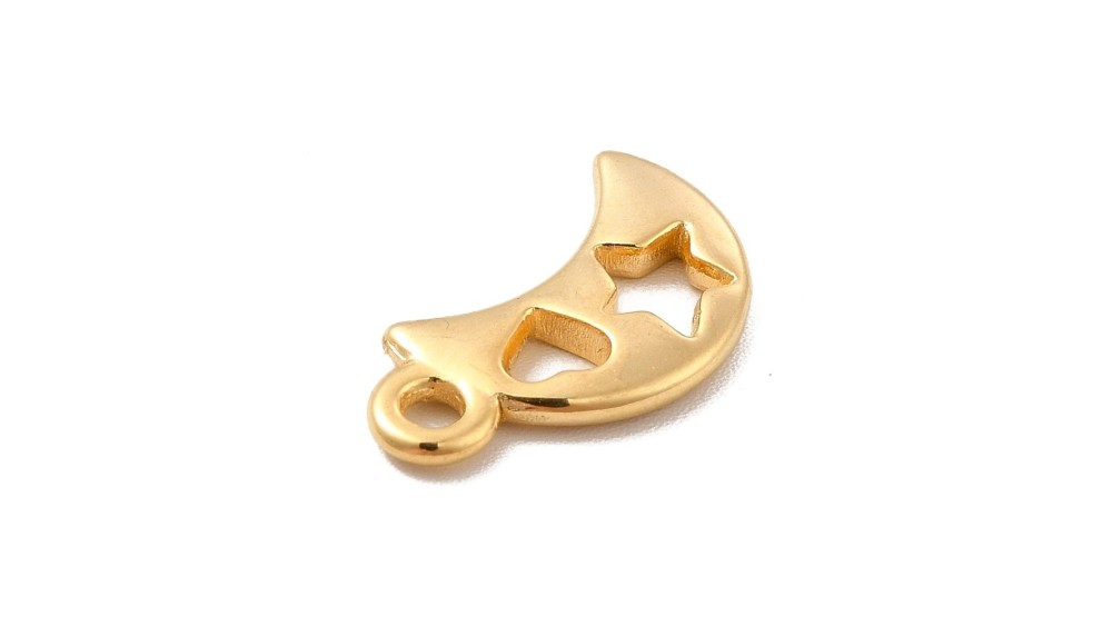 lune en laiton plaqué or 24k