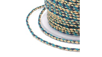 Cordon 1.5mm en coton 4 fils  bleu